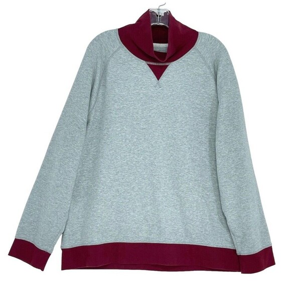 Mens Turtleneck Fleece Sweatshirt XLarge in Soft Grey Heather Club Room - Picture 2 of 16